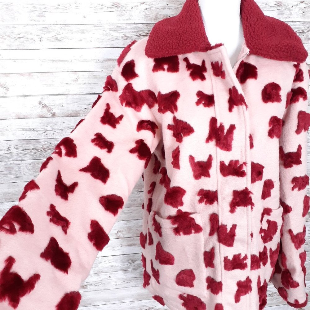 Glamorous Fleece Faux Fur Coat S Sherpa Collar and Cuffs CL - Picture 3 of 9